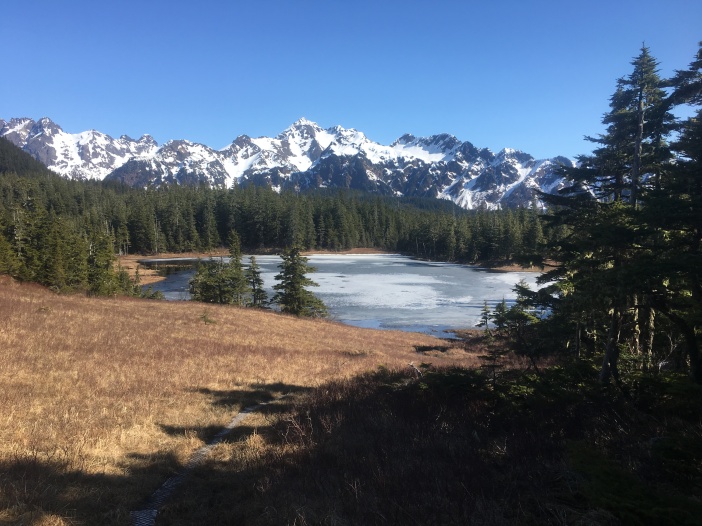 frozen lake mountain range